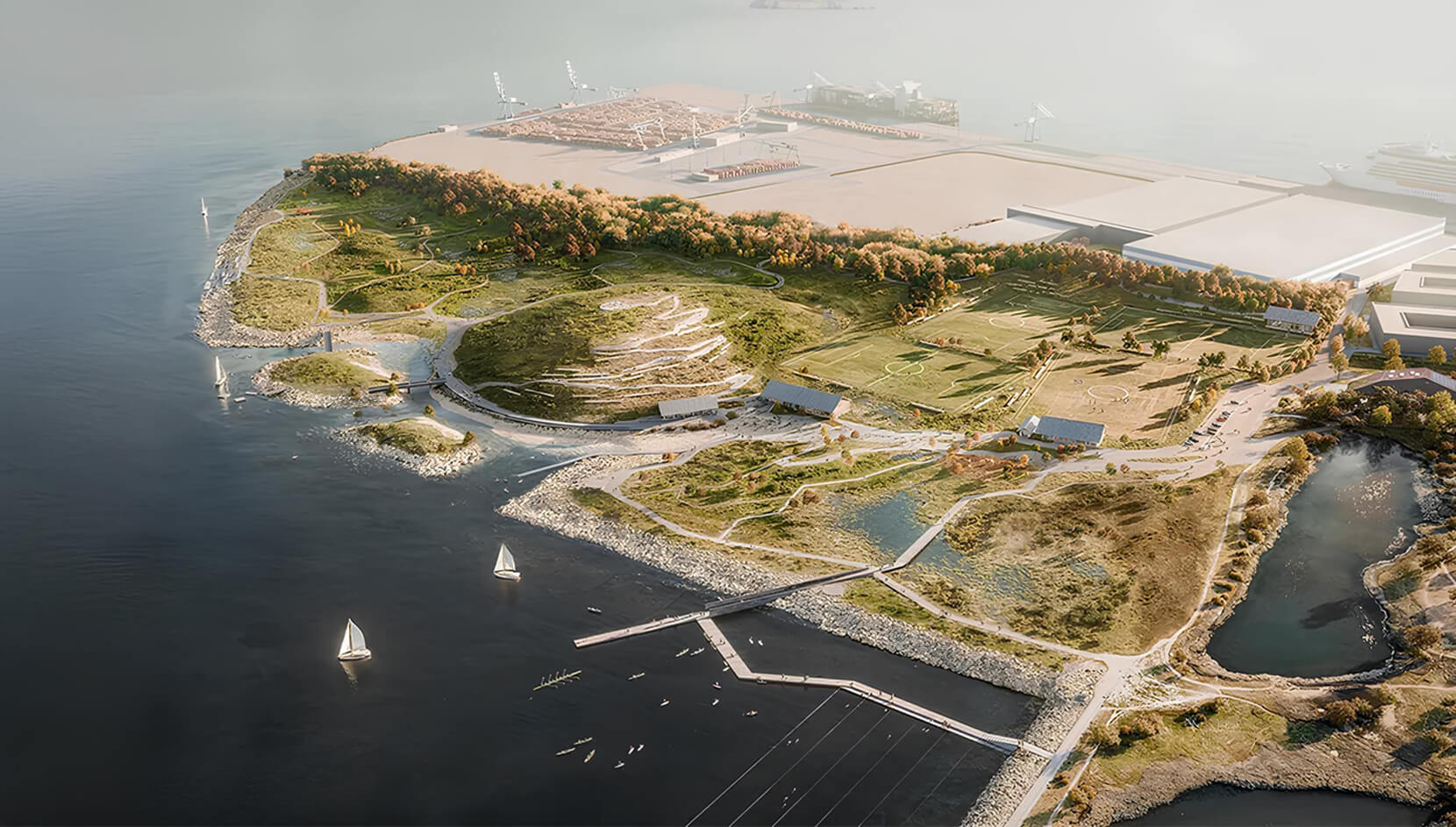 Парк Nordør: как Копенгаген «вшивает» море в городскую черту